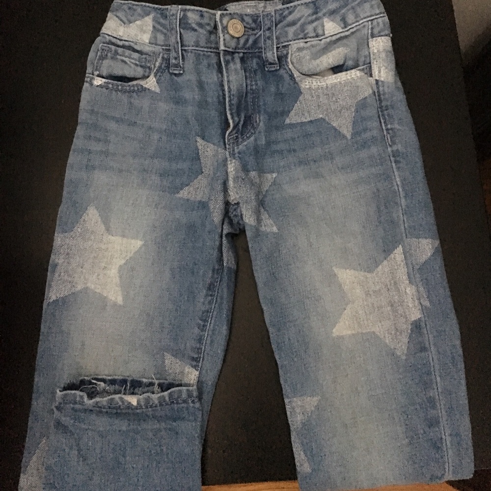 Gap kids 1969 slim girlfriend jeans w/star print